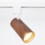 Track spotlight 1-phase Loek, white with walnut wood-effect detail