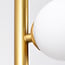 3-light wall lamp Taj with white globes - gold