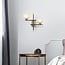 2-light wall lamp Niya in clear glass - black and gold
