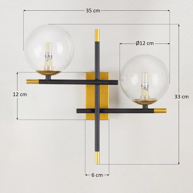 Niya 2-light wall lamp