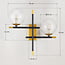 2-light wall lamp Niya in clear glass - black and gold