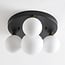 4-light ceiling light Taira with white glass globes - black