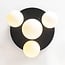 4-light ceiling light Taira with white glass globes - black