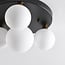 4-light ceiling light Taira with white glass globes - black