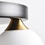 4-light ceiling light Taira with white glass globes - black