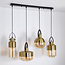 4-light pendant lamp with bronze details and Amber glass - Laure