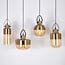 4-light pendant light Laure with bronze details and amber glass