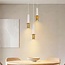 Pendant lamp Toine 3-light in white and gold