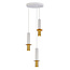 Pendant lamp Toine 3-light in white and gold