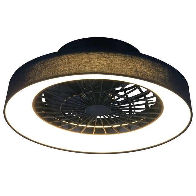 Ceiling fan Mayra with adjustable colour temperature and star effect - black