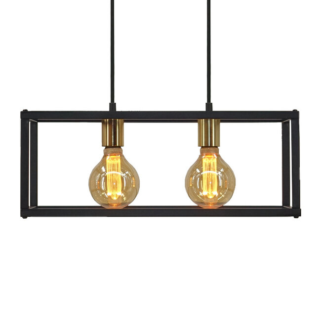 Modern 2-light pendant light Teun - black
