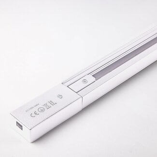 Connectable 1-phase track 75 cm with connection block and end cap, white