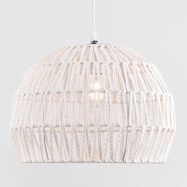 Bohemian pendant lamp Kanpur, woven hemp rope