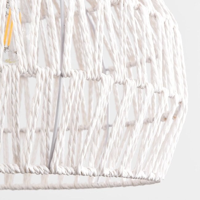 Bohemian pendant lamp Kanpur, woven hemp rope