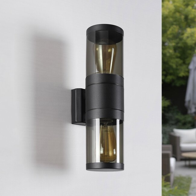 2-light outdoor wall light Rouen - stainless steel