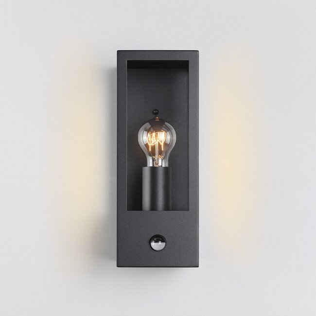 Outdoor wall light Nantes with sensor - black