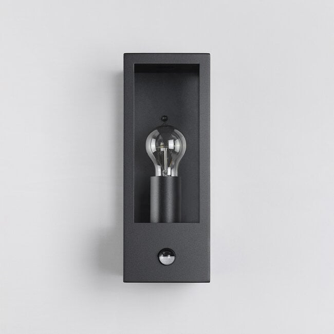 Outdoor wall light Nantes with sensor - black