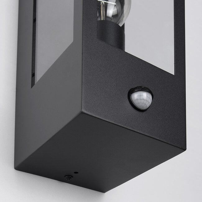 Outdoor wall light Nantes with sensor - black