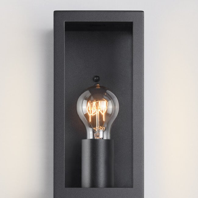Outdoor wall light Nantes with sensor - black