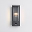 Outdoor wall light Amiens glass with ribbed detail and motion sensor