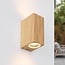 2-light wall light Riccardo in wood effect