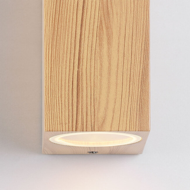 Wall lamp in wood effect, 2-light - Riccardo