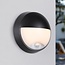 Contemporary round wall lamp with sensor
