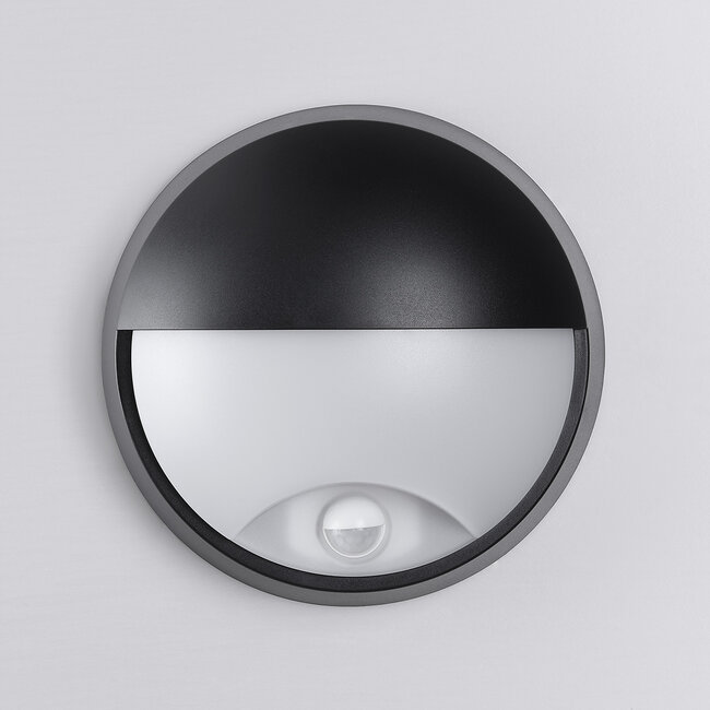 Contemporary round wall lamp with sensor