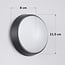 Round outdoor wall light with adjustable colour temperature - black