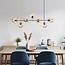 Designer pendant light Hepta with 7 amber glass globes