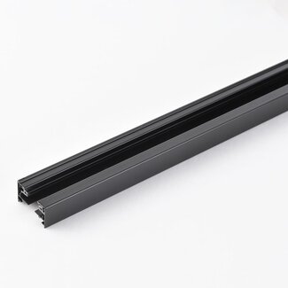 Connectable 1-phase rail, 75 cm, without connection block, with end cap - Black