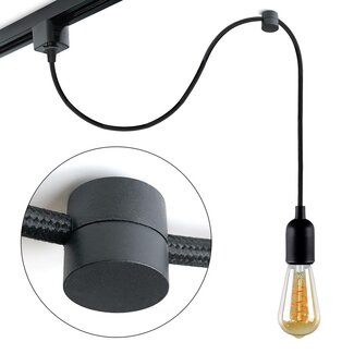 Suspension clip for single-phase Track lighting system, Black