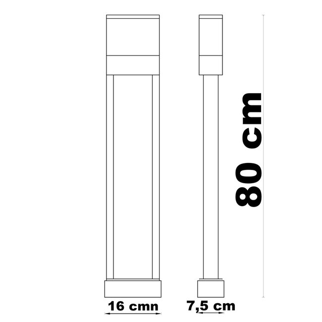 Standing outdoor lamp with house number - Gianna