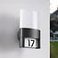 Outdoor wall light Lidia with house number - integrated LED