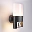 Outdoor wall light Lidia with house number - integrated LED