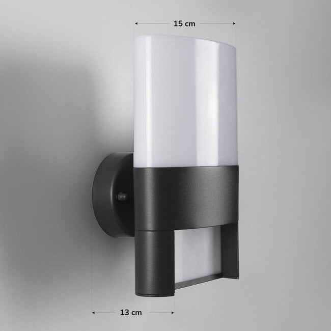 Outdoor wall light Lidia with house number - integrated LED