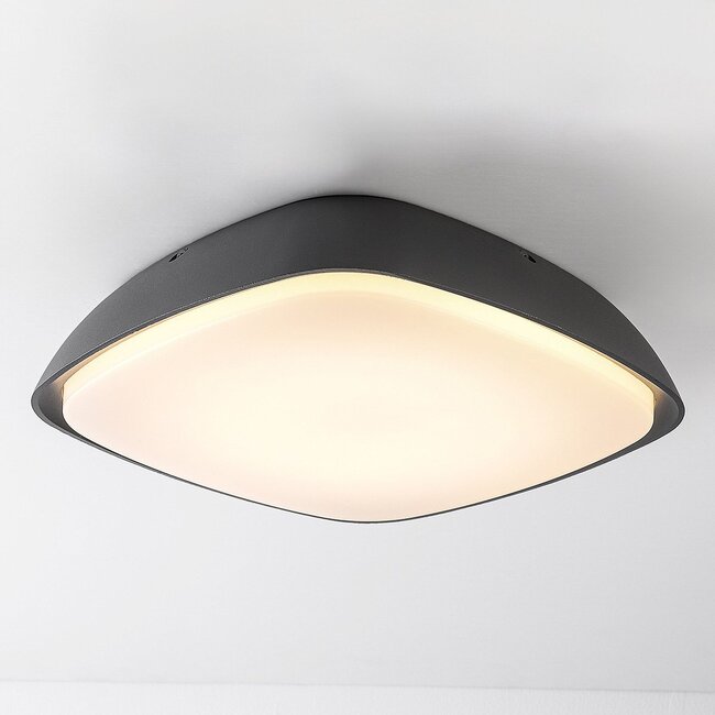 Designer outdoor ceiling lamp Bodi - anthracite with integrated LED