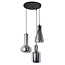 Industrial 3-light pendant lamp with smoked glass - Deidre