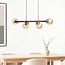 4-light modern pendant light Saba - black and smoked glass