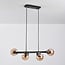 4-light modern pendant light Saba - black and smoked glass