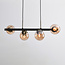4-light modern pendant light Saba - black and smoked glass
