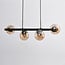 4-light modern pendant light Saba - black and smoked glass