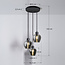 Designer pendant lamp with smoked glass, 3-light - Kansas