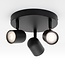 3-light ceiling spotlight Caro - matt black