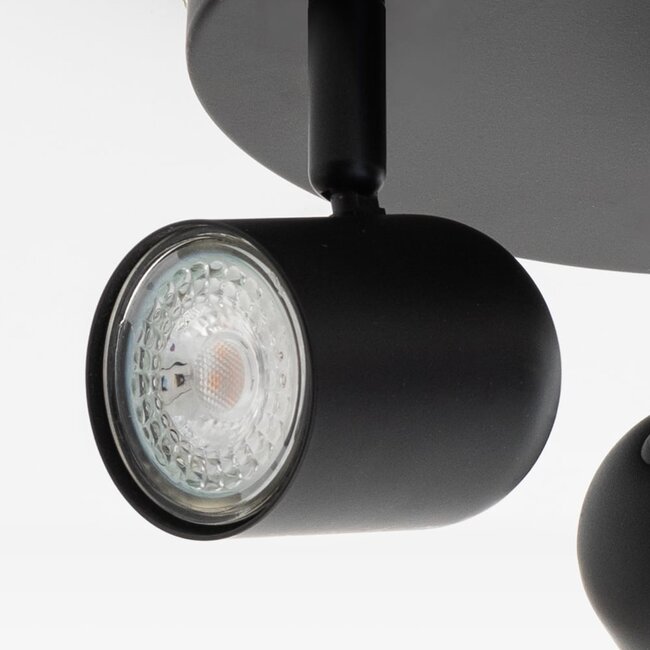 3-light ceiling spotlight Caro - matt black