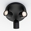 Matt black ceiling spotlight, 3-light - Caro