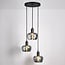3-light pendant light Reno - matt black and smoked glass