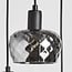 3-light pendant light Reno - matt black and smoked glass