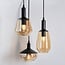 3-light designer pendant light Mala - amber glass