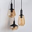 3-light designer pendant light Mala - amber glass